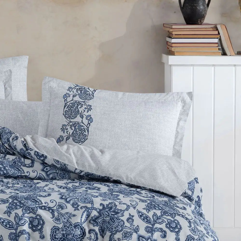 Ranforce Double Duvet Cover Set in Navy Blue