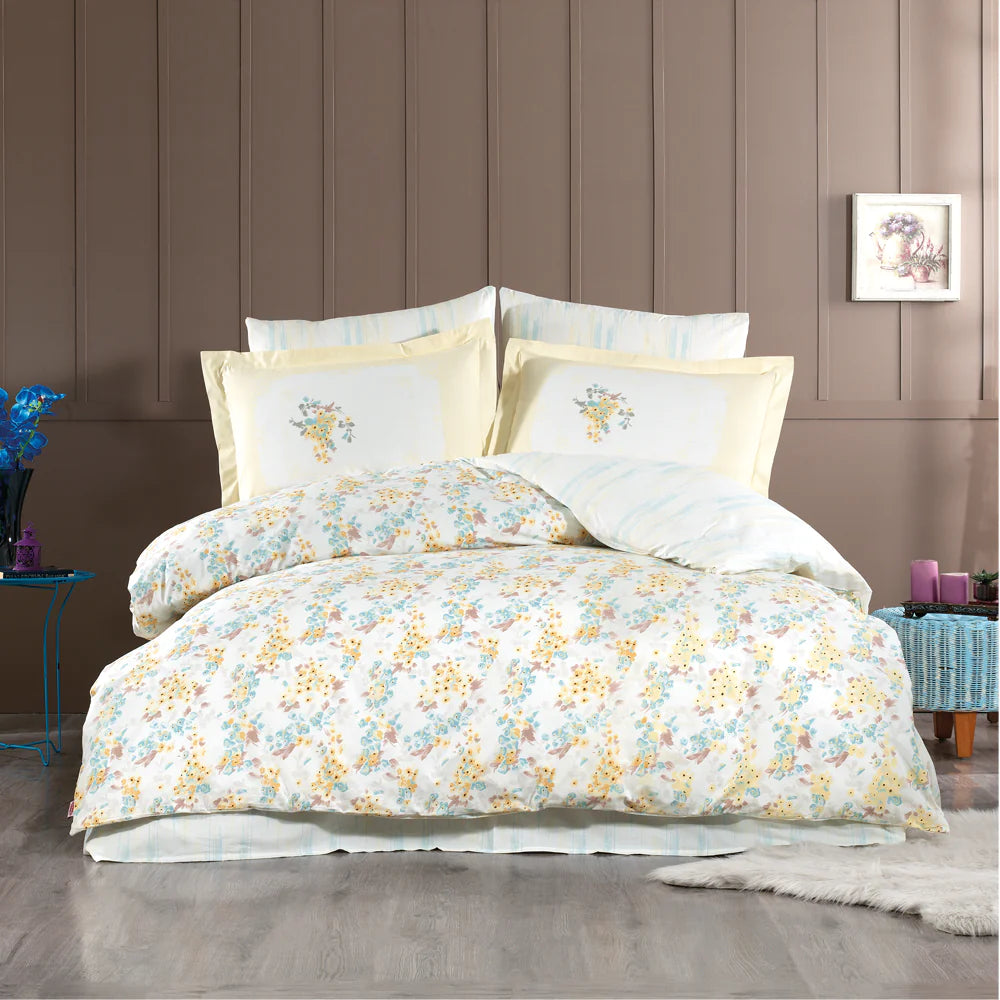 Perla Sari 100% Cotton Poplin Single Duvet Cover Set