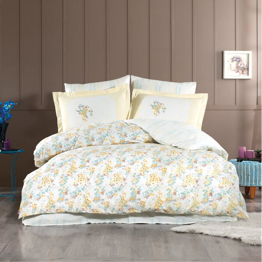 Perla Sari 100% Cotton Poplin Single Duvet Cover Set