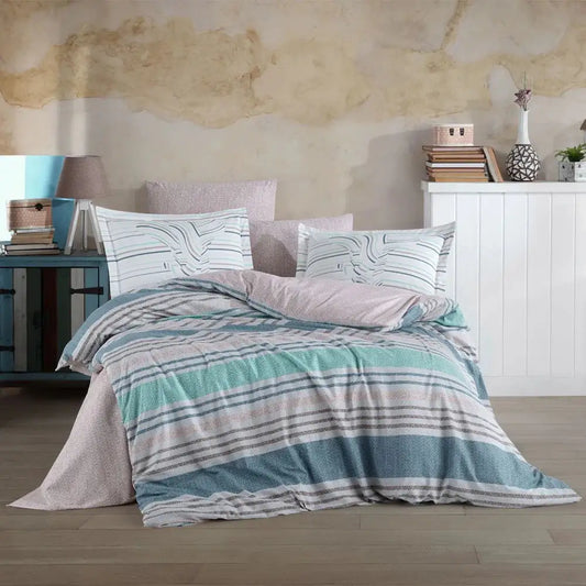 Ranforce Double Duvet Cover Set in Turquoise