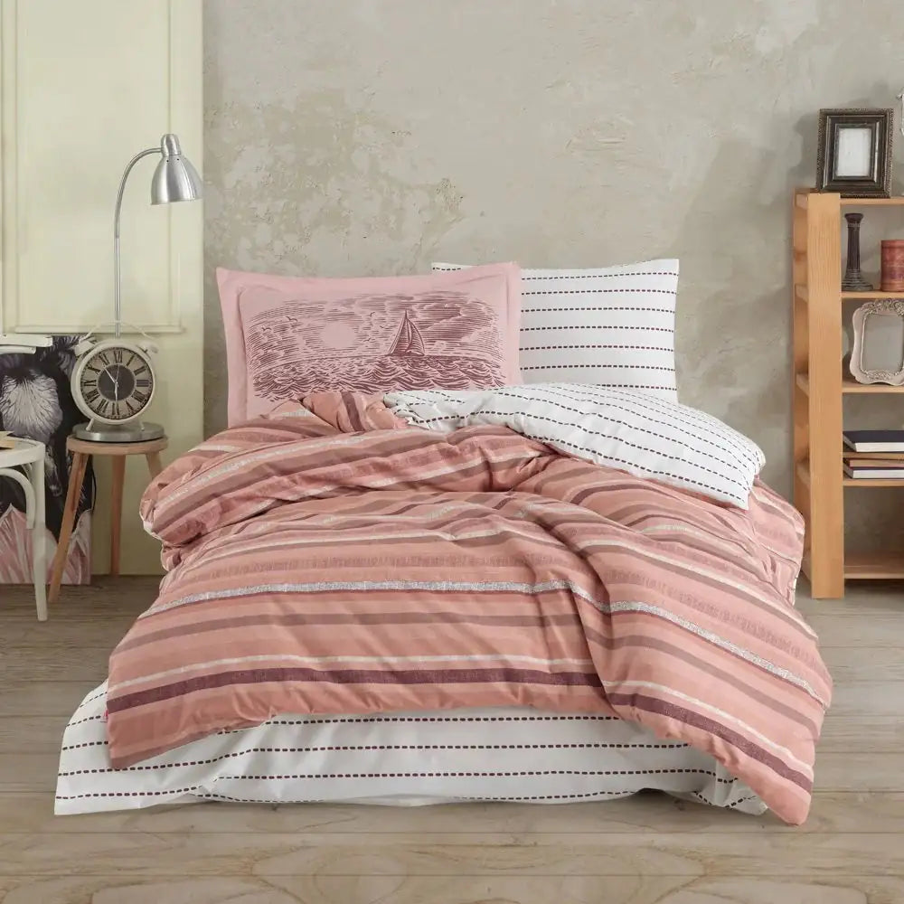 Single Bronze Poplin Duvet Cover Set - 100% Cotton Bedding