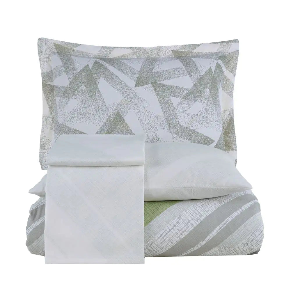 Double Duvet Cover Set in Stark Green - 100% Cotton Bedding