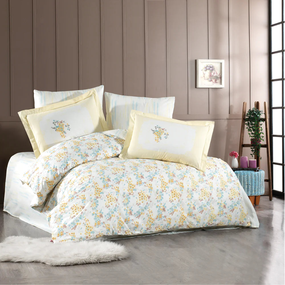 Perla Sari 100% Cotton Poplin Single Duvet Cover Set