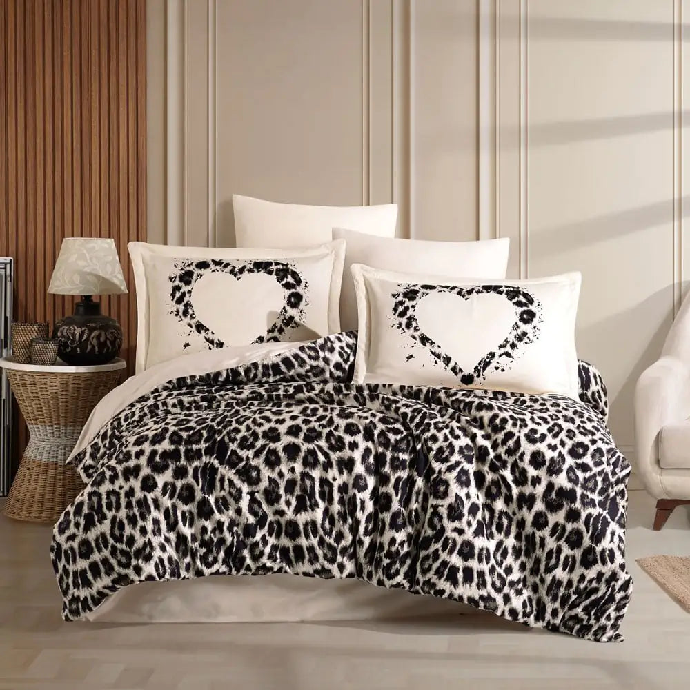 Double Satin Duvet Cover Set - 100% Cotton, 5-Piece Bedding Set with Pillowcases