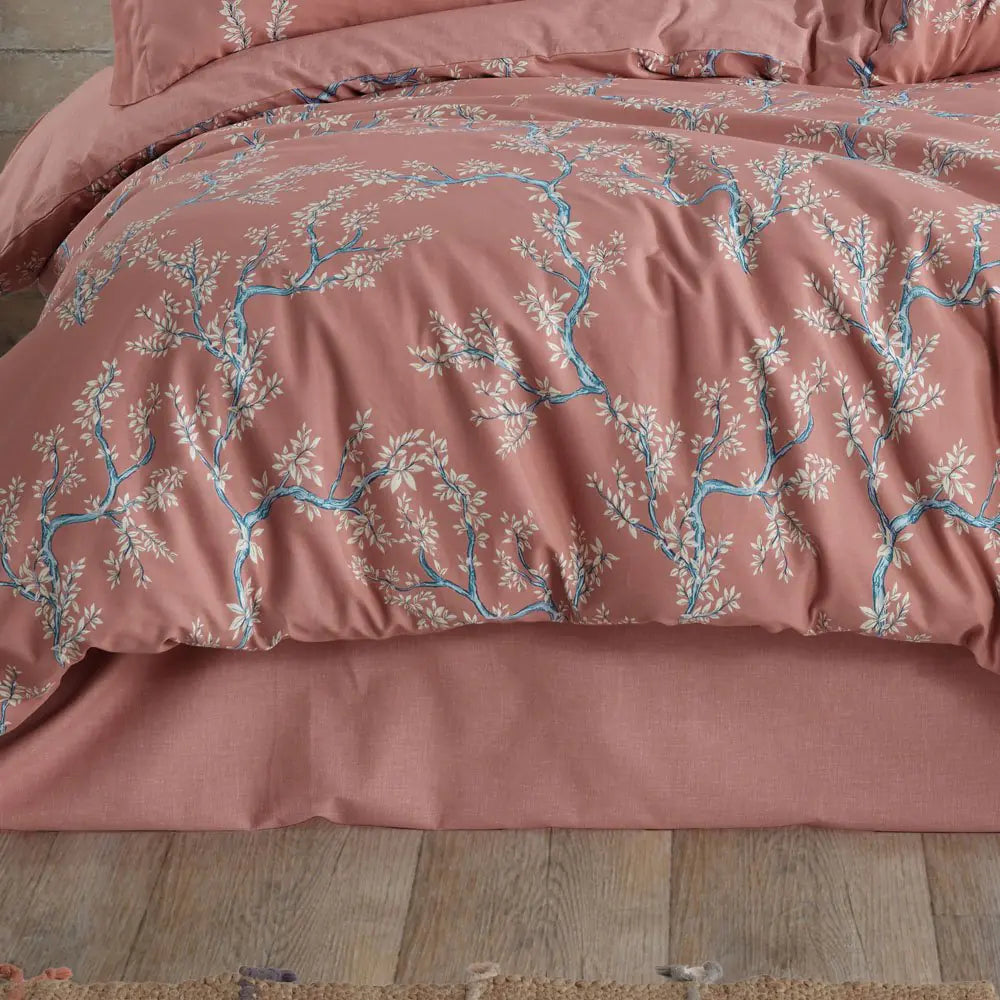 Double Ranforce Duvet Cover Set in Salmon