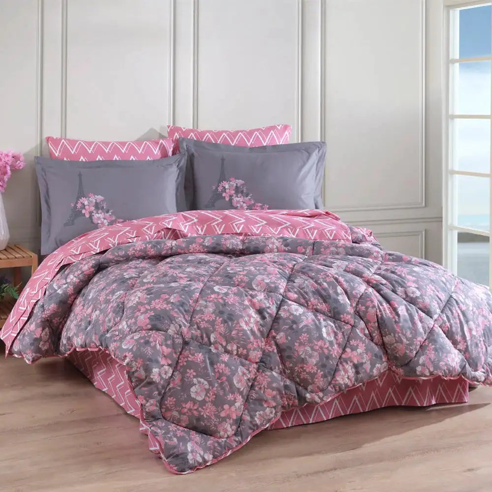 Double Sleep Set - 100% Turkish Cotton Poplin Bedding with Elegant Design