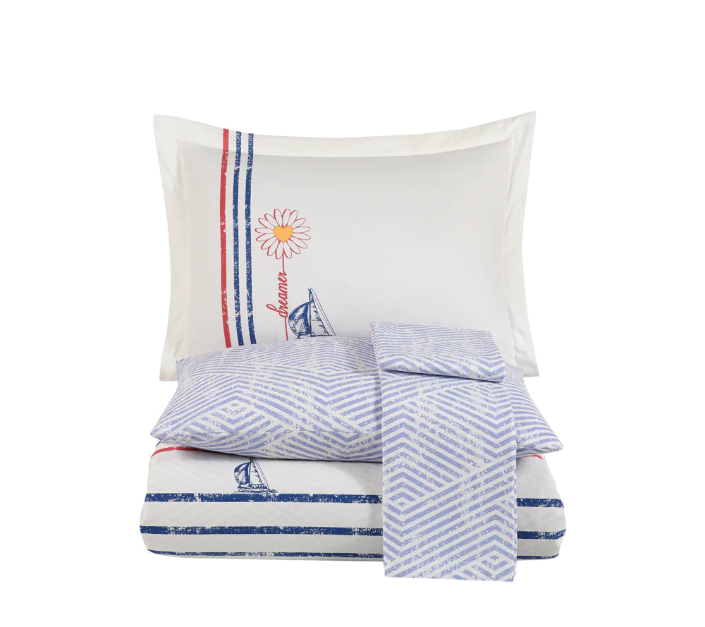 Double Duvet Cover Set - 100% Cotton Poplin Bedding in White