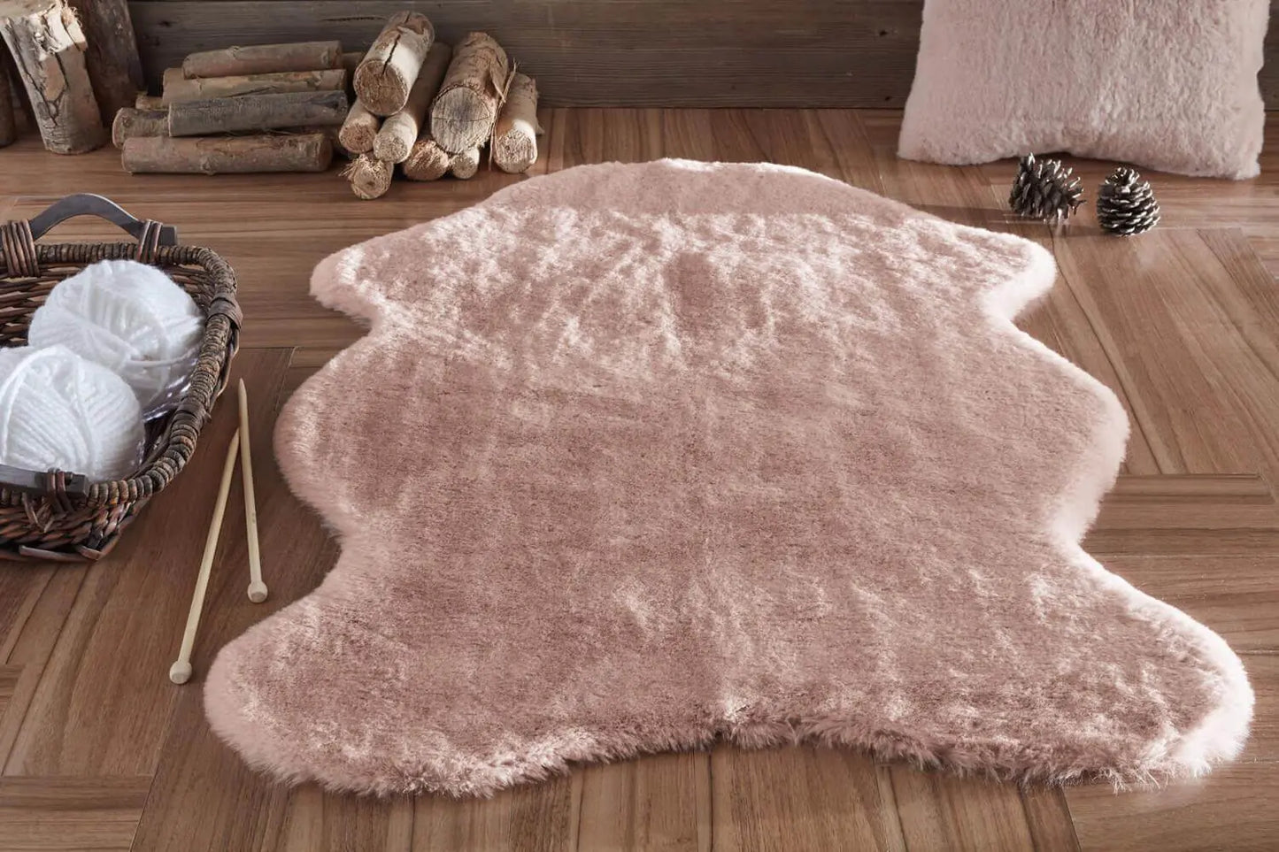 Plush Fur Fleece Carpet 100x140 cm - Soft Powder Rug