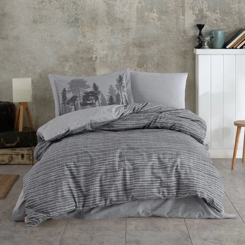 Soft Poplin Cotton Studio Single Duvet Cover Set with Pillowcase