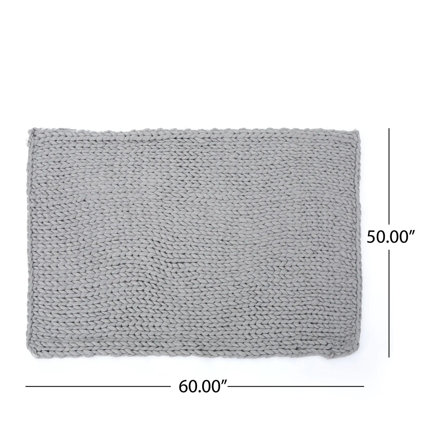 Silver Knitted Acrylic Blanket – Luxurious Double-Sided Design, 50x60 Inches