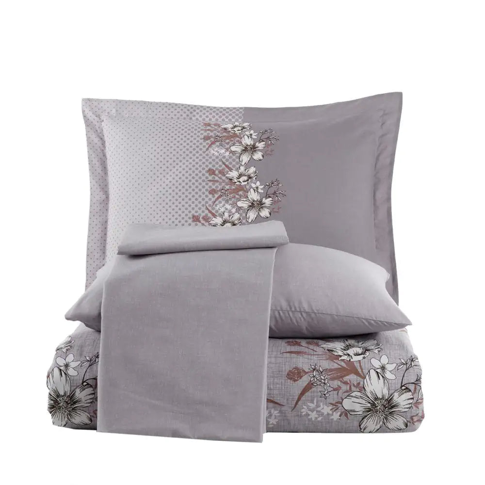 Ranforce Double Duvet Cover Set in Gray