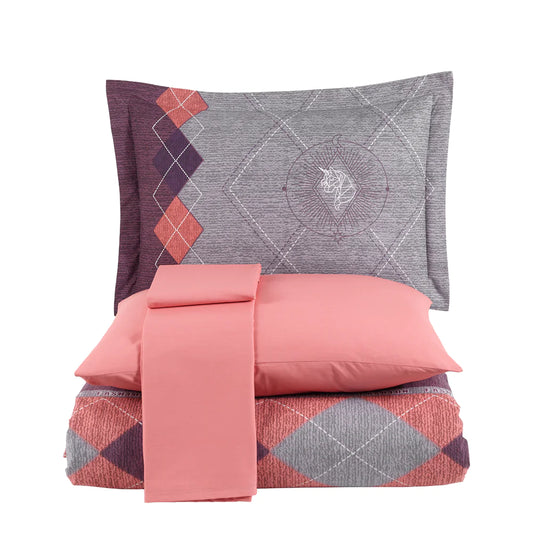 Pink Poplin Duvet Cover Set - 100% Cotton Bedding