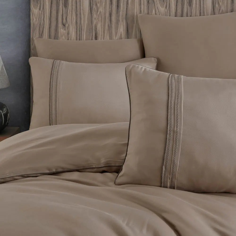 Modal Silk Double Bedding Set - Milk Coffee