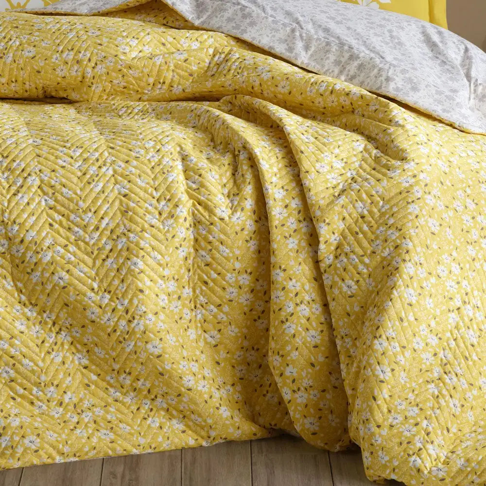 Hobby Sofia Yellow Double Poplin Quilted Duvet Cover Set