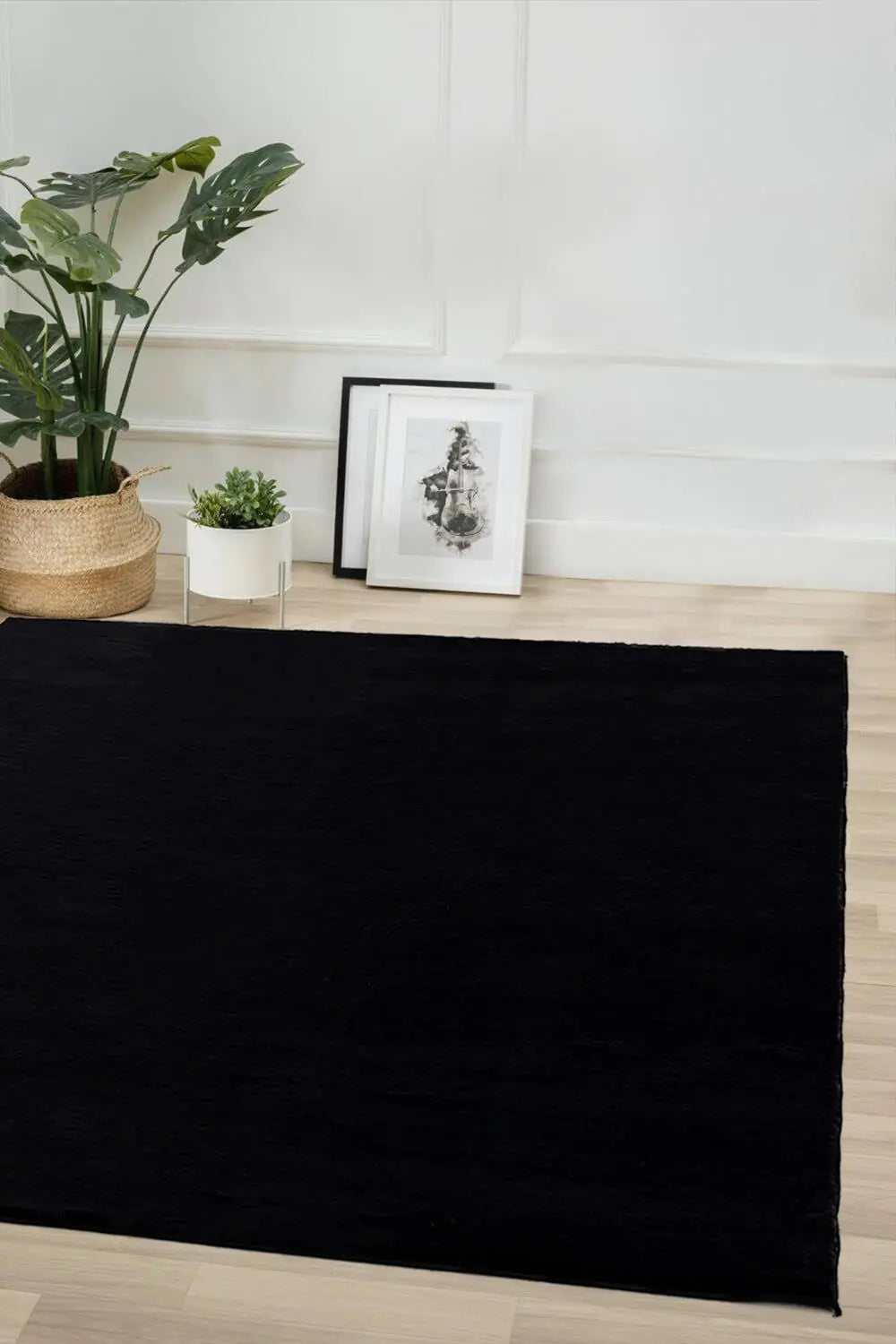 Plush Fur Carpet 120x180 cm - Soft Black Area Rug