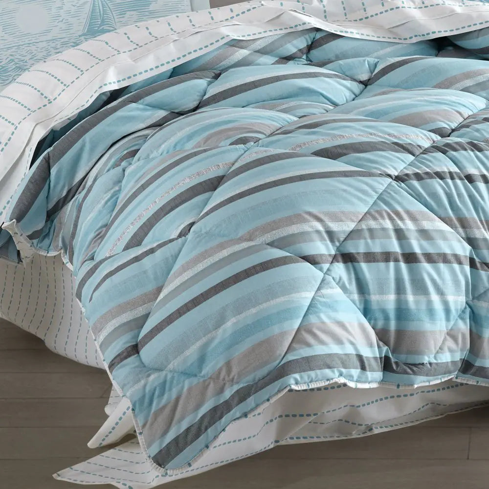 Aqua Poplin Double Bedding Set - 100% Turkish Cotton