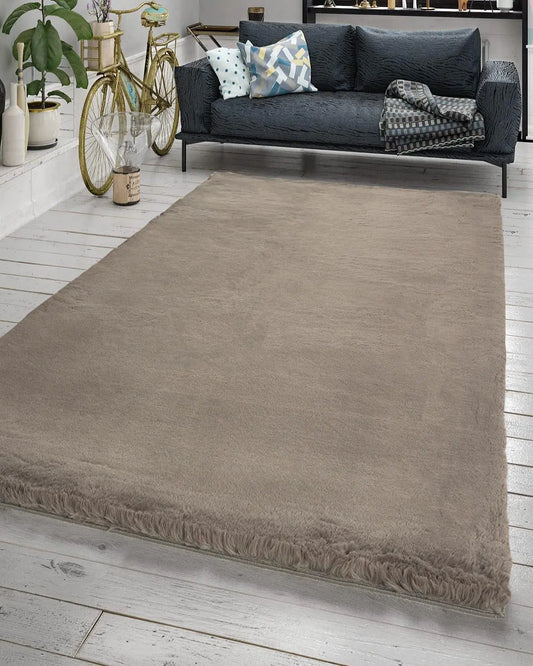 Plush Fuzzy Fur Area Rug - Soft Anthracite Carpet 160x220 cm