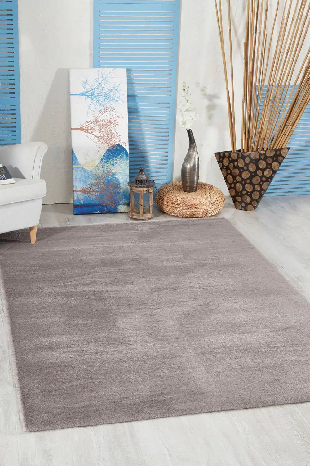 Plush Faux Fur Area Rug 80x120 cm - Anthracite Gray