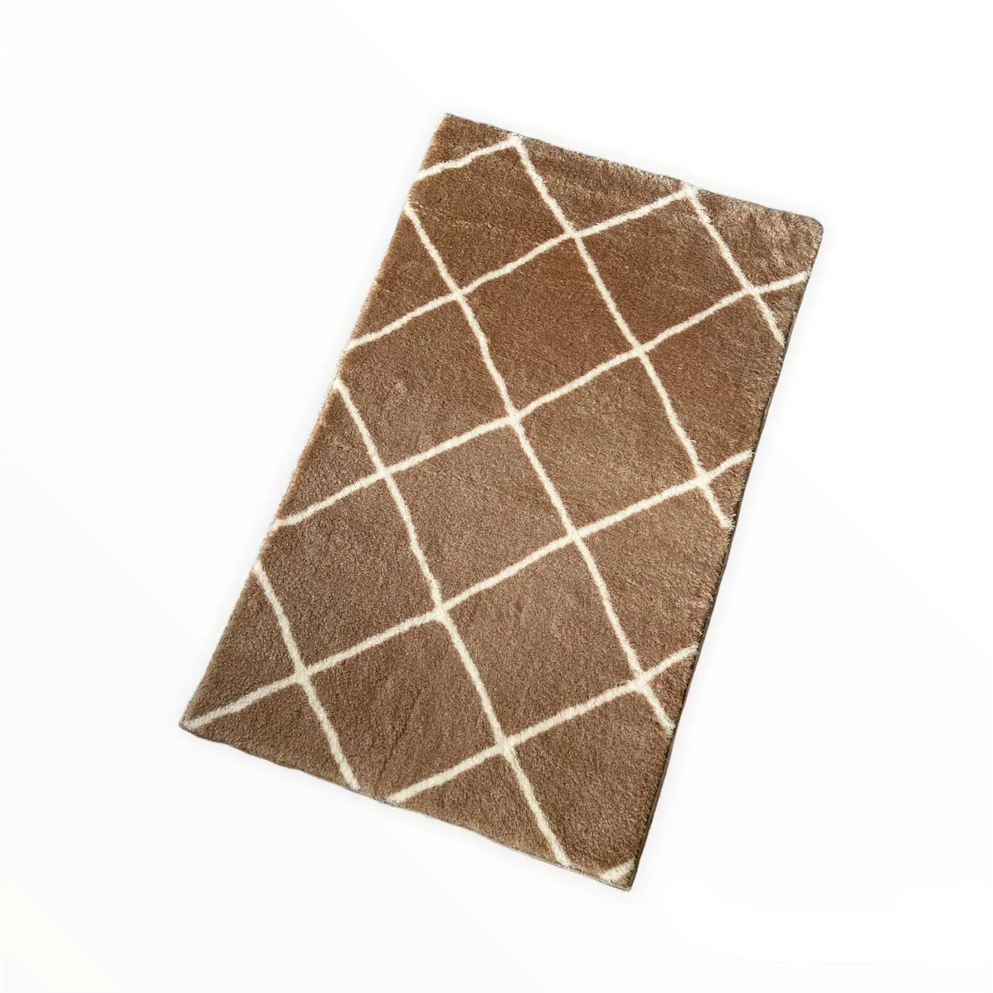 Premium Diamond Weave Area Rug, 50x80 Inches, Milk Coffee Shade