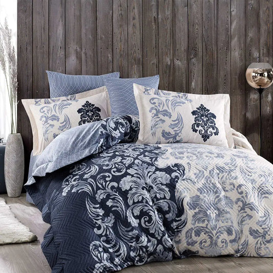 Royal Double Quilted Duvet Cover Set, Poplin Cotton Fabric