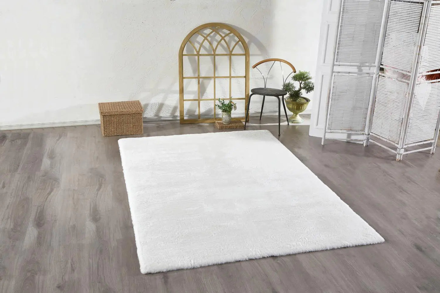 Plush Fur Carpet 80x120 cm with Optical Design