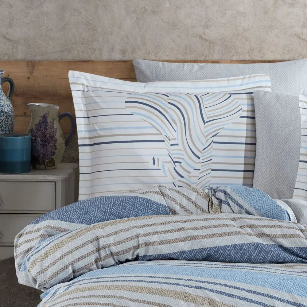 Ranforce Double Duvet Cover Set in Debora Blue