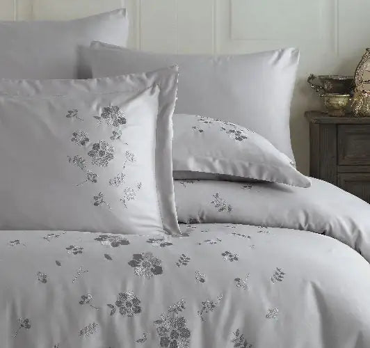 Double Embroidered Cotton Poplin Luvettes – Reversible Bedding Accent