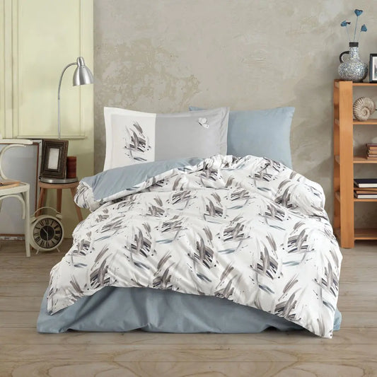 Single Poplin Duvet Cover Set - 100% Cotton, Soft Bedding with Pillow Case & Sheet