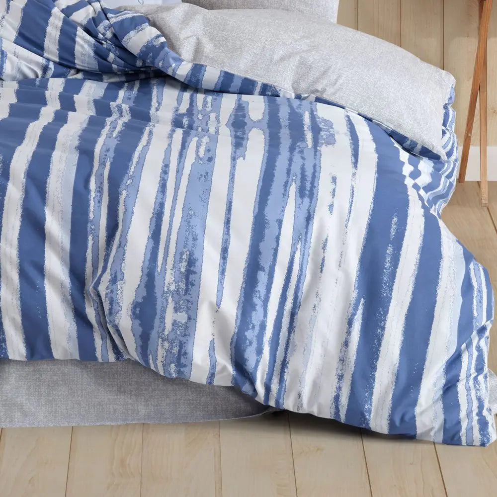 Cascade Blue Poplin Single Duvet Cover Set - 100% Cotton Bedding