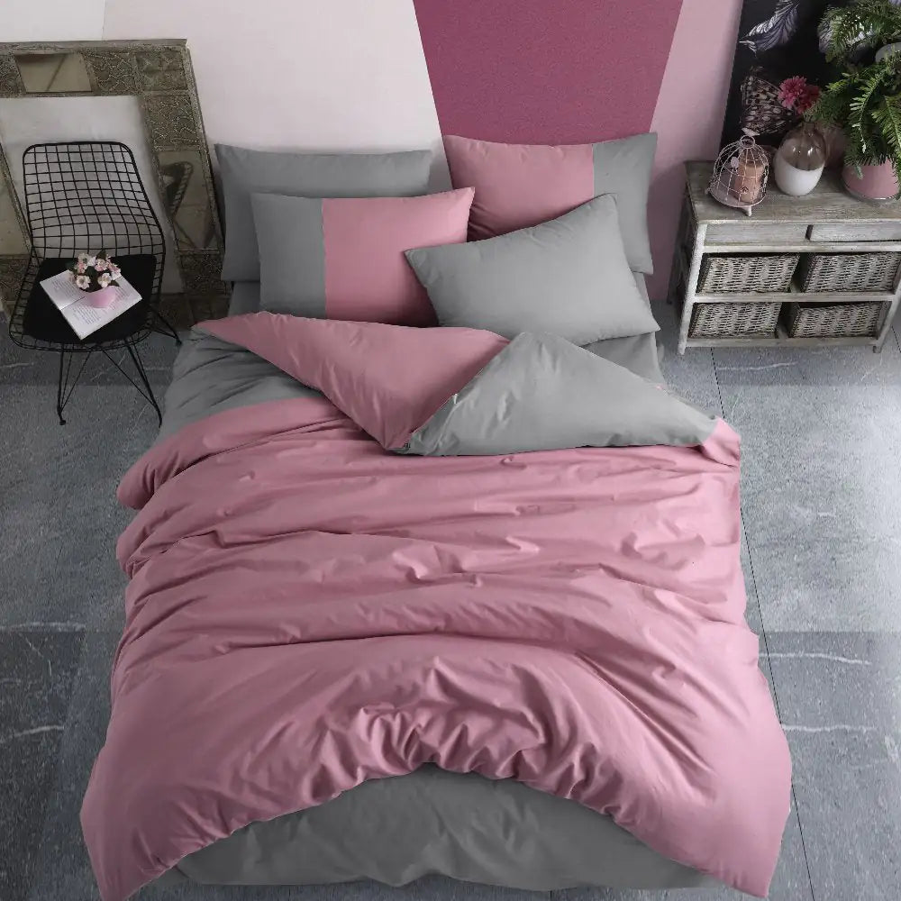 Poplin Double Duvet Cover Set in Hobby Diamond Design