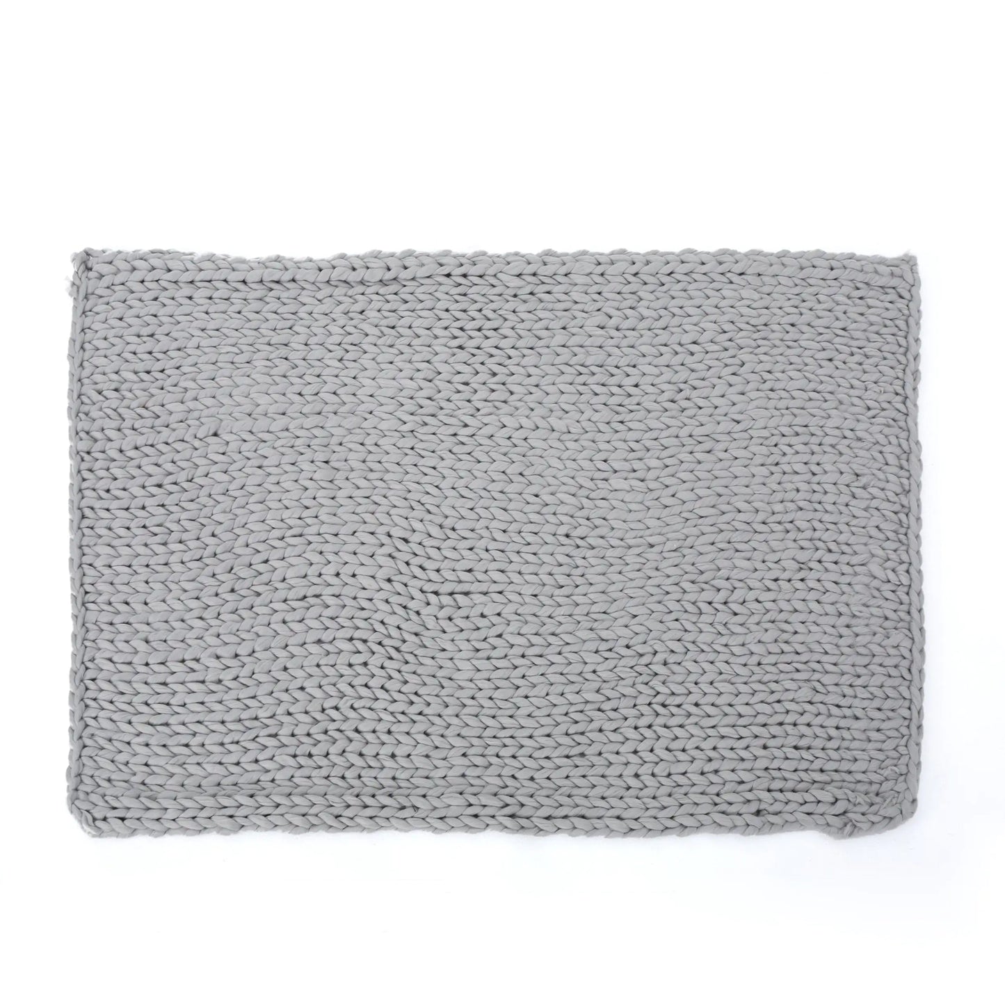 Silver Knitted Acrylic Blanket – Luxurious Double-Sided Design, 50x60 Inches