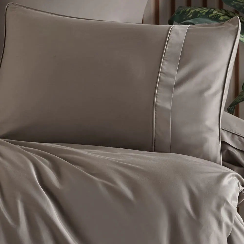 Camel Double 300TC Satin Duvet Cover Set - Soft Cotton Bedding