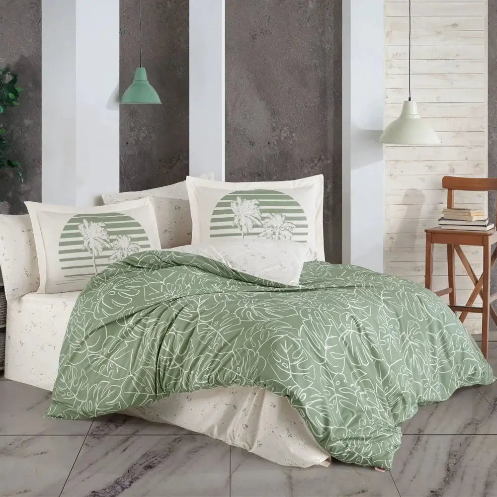 Double Duvet Cover Set - 100% Cotton, 4-Piece Bedding Ensemble