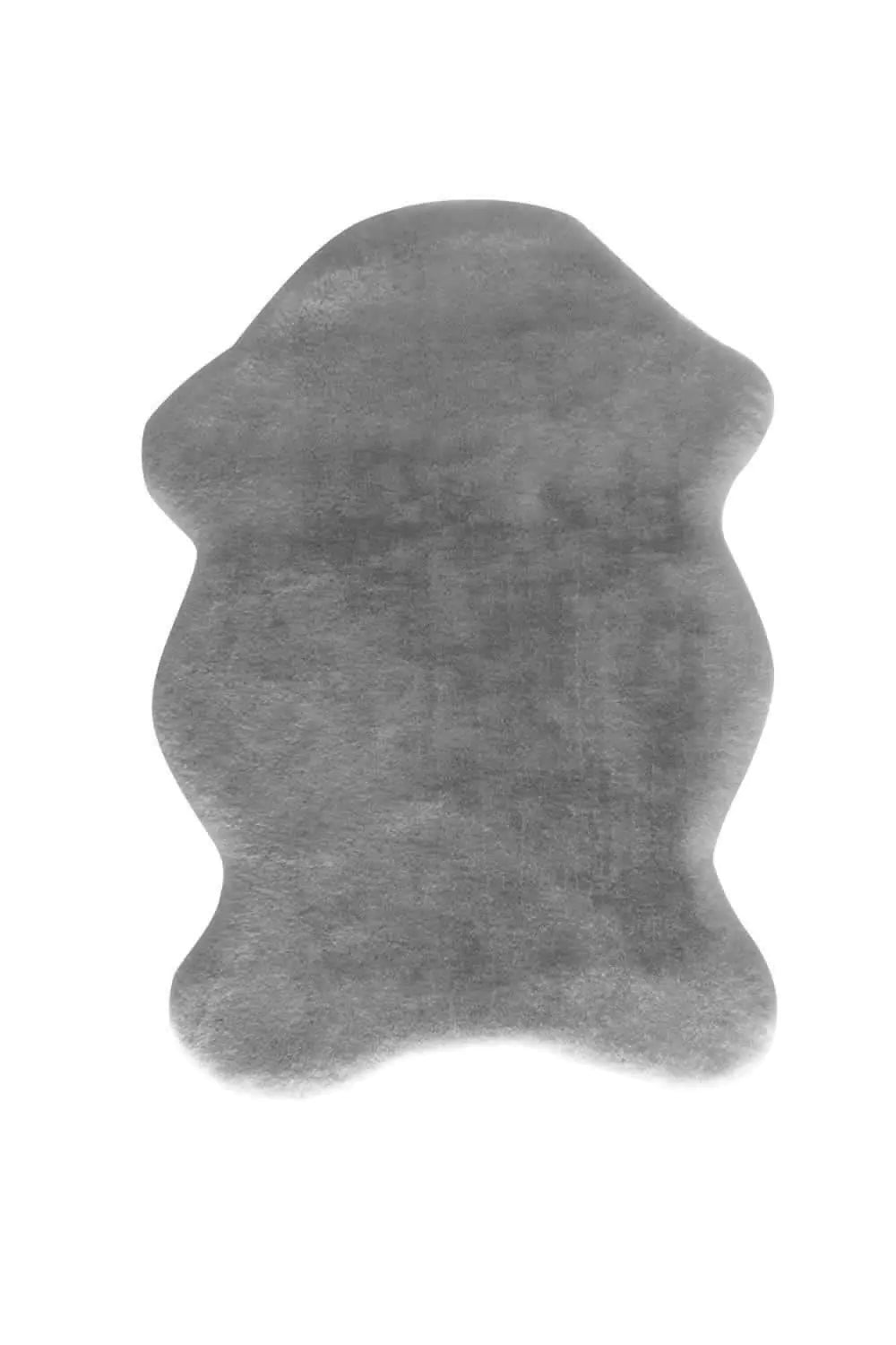 Plush Gray Fur Fleece Carpet 100x140 cm - Home Decor Accent