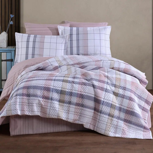 Double Size Quilted Cotton Duvet Cover Set with Pillowcases