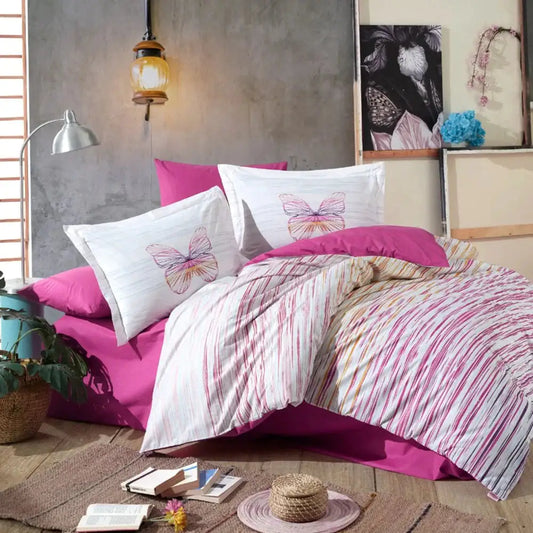 Fuchsia Poplin Duvet Cover Set - Single