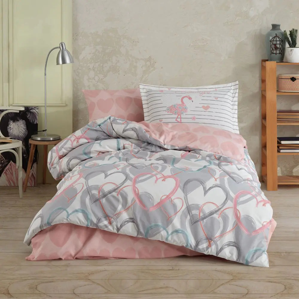 Studio Single Duvet Cover Set - Soft Gray Cotton Poplin Bedding