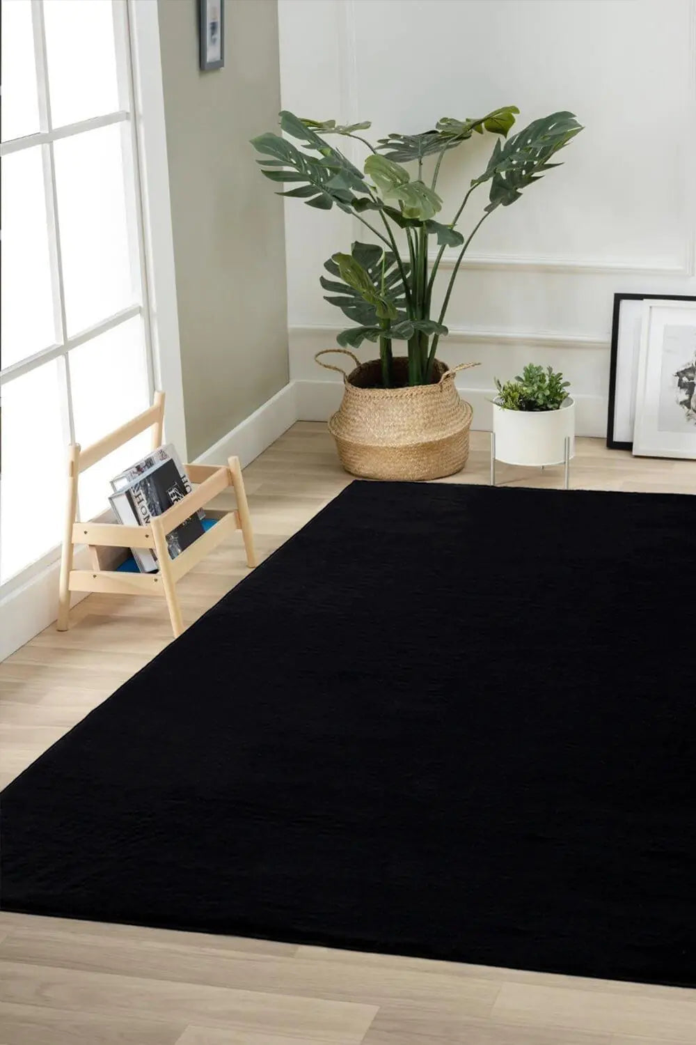 Plush Fur Carpet 120x180 cm - Soft Black Area Rug