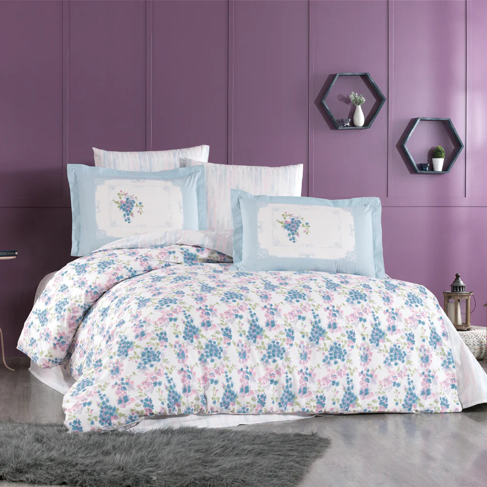 Pink Poplin Double Duvet Cover Set - 100% Cotton Bedding