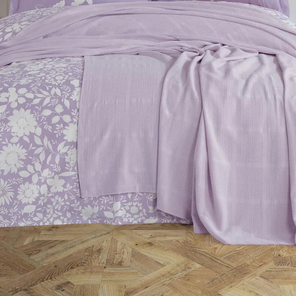 Lilac & Rainbow Double Pique Cotton Bedding Set