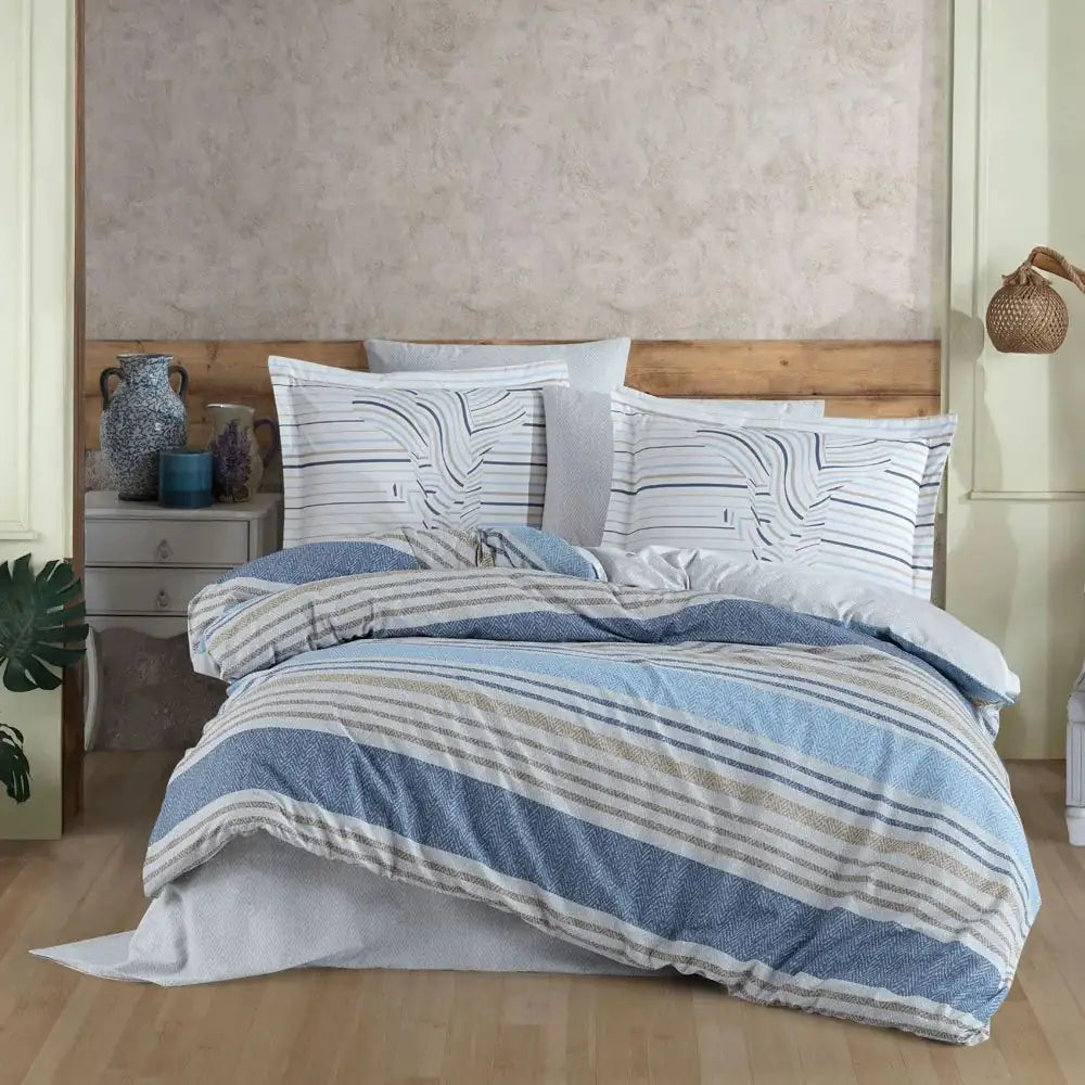 Ranforce Double Duvet Cover Set in Debora Blue