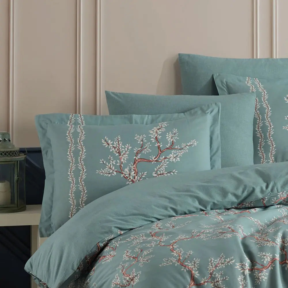 Ranforce Double Duvet Cover Set in Camila Green