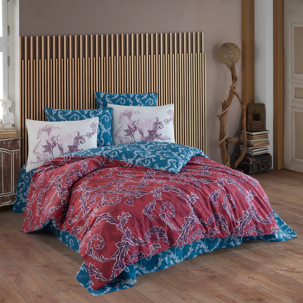 Double Red Ranforce Duvet Cover Set