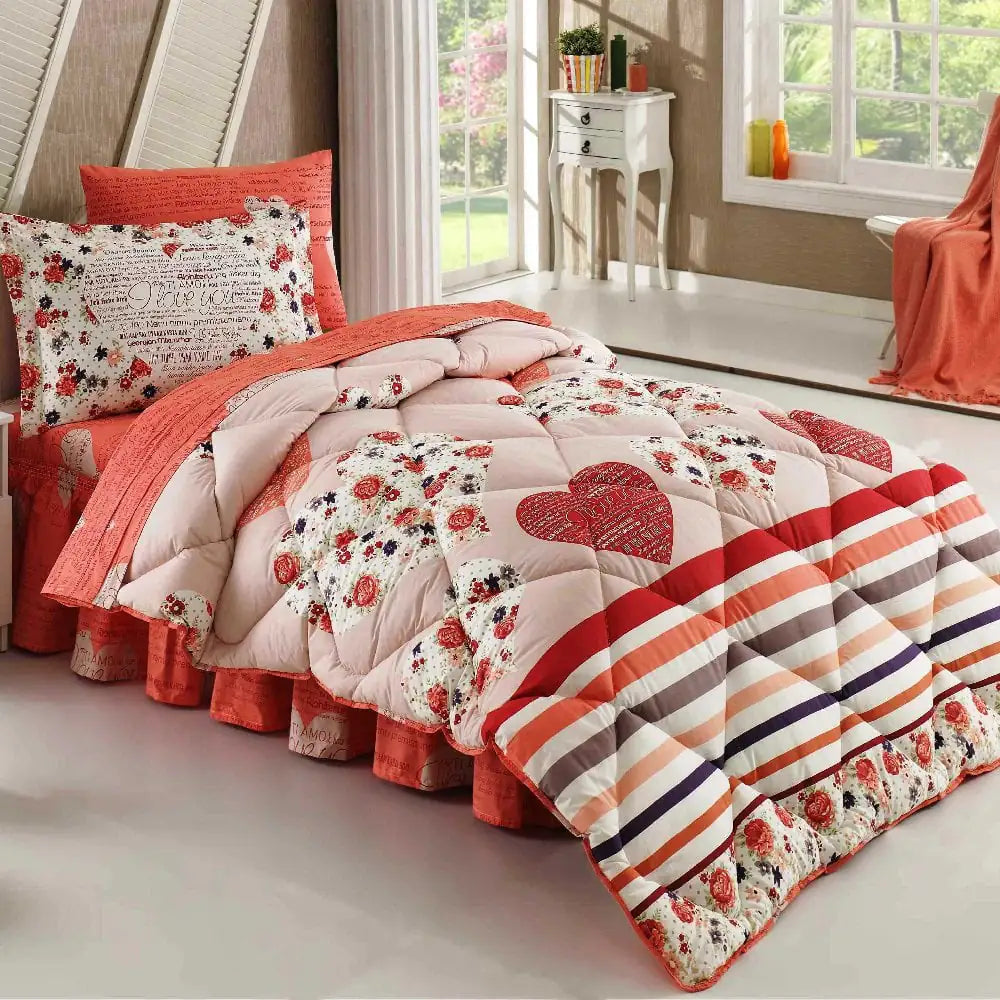 Bella Red-Poplin Youth Bedding Set