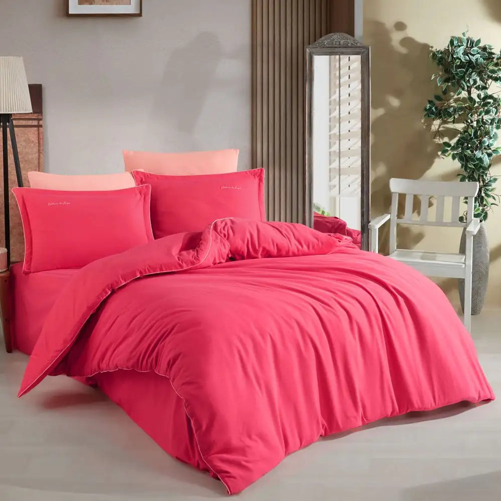 Hobby Twill Double Duvet Cover Set with Embroidered Pillowcases