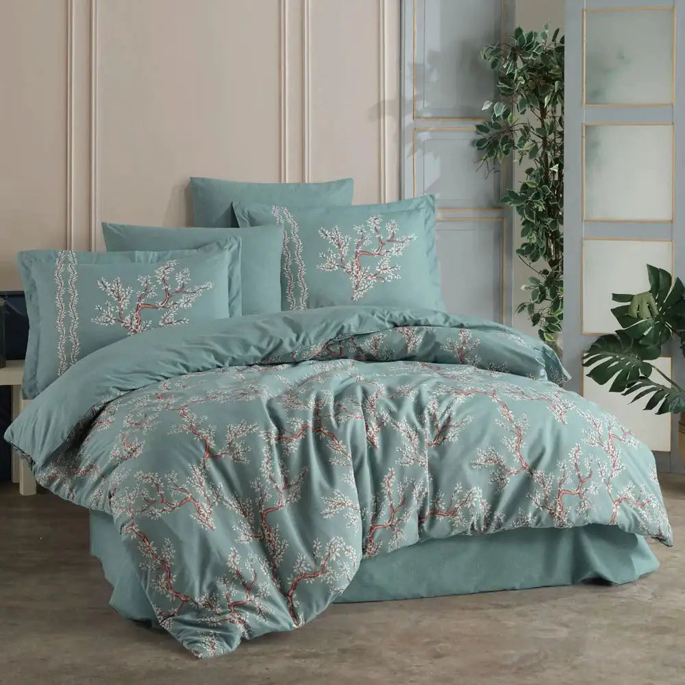 Ranforce Double Duvet Cover Set in Camila Green