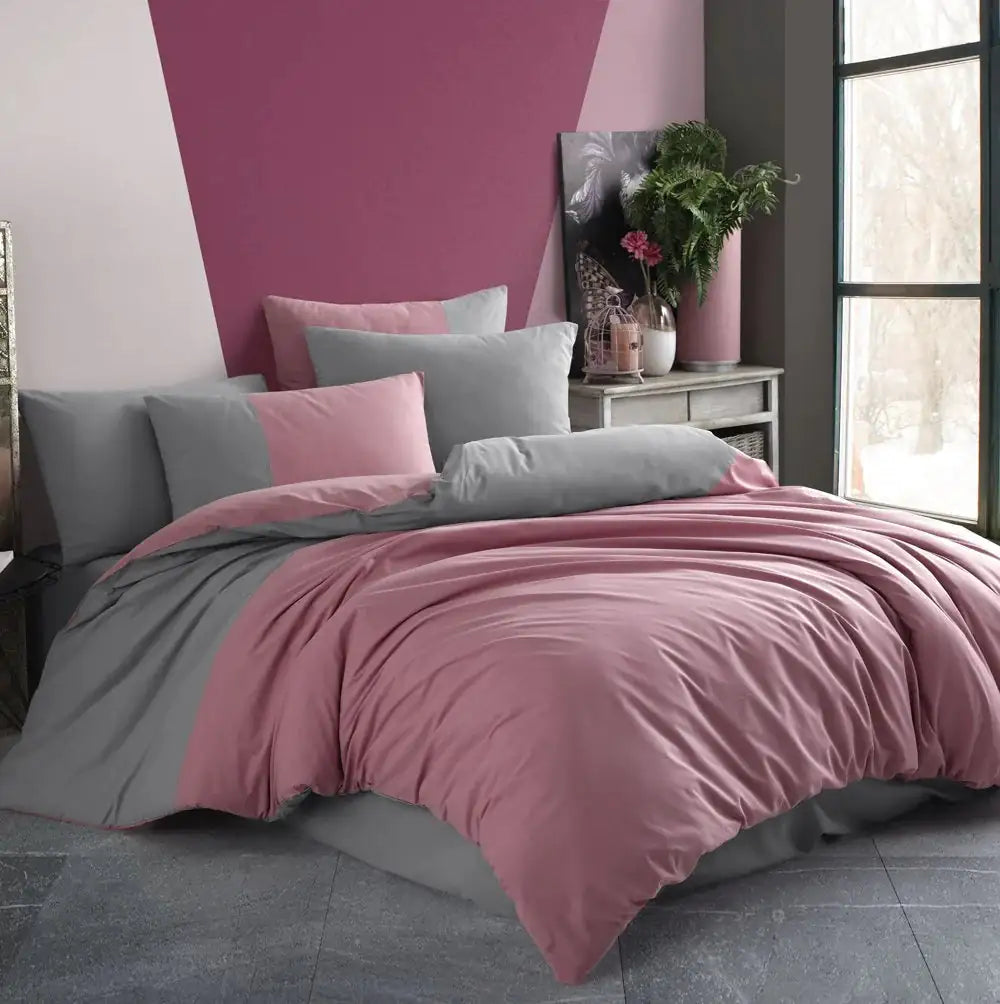 Poplin Double Duvet Cover Set in Hobby Diamond Design