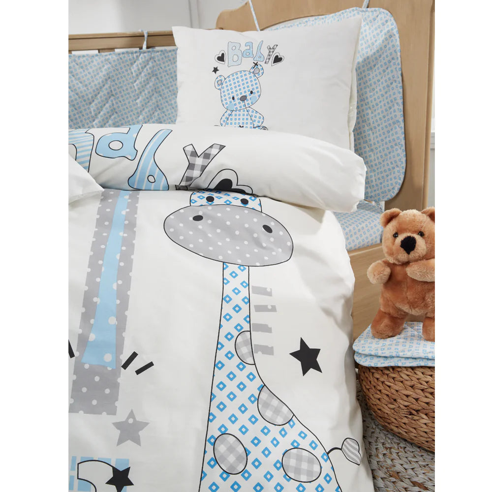 Blue Cotton Baby Duvet Cover Set