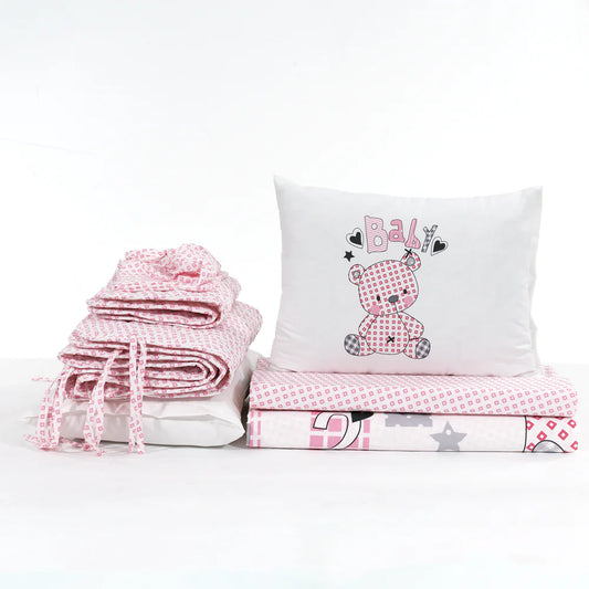 Premium Pink Baby Duvet Cover Set - 100% Natural Cotton